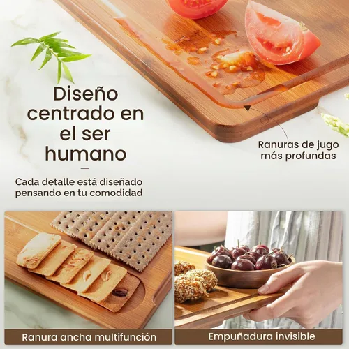 Vista 2 de Astercook Tablas de cortar de bambú carbonizado profundo