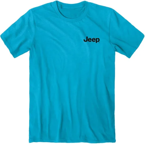 Vista 2 de Jeep Muddy Duck Men's Short Sleeve T-Shirt, Blue Mudding, Duck Design 50% Cotton 50% Polyester, Heather Caribbean Blue