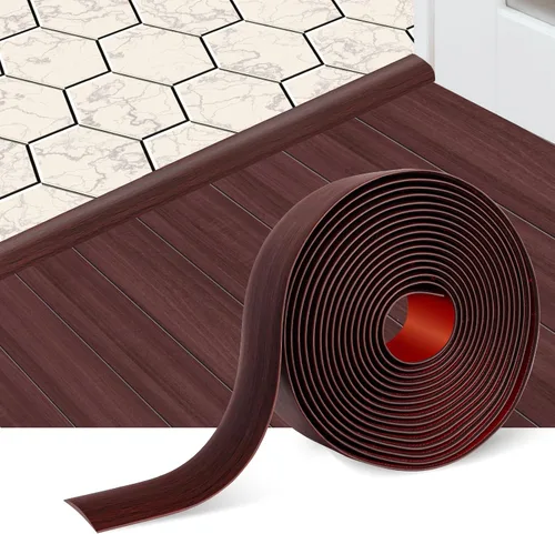 Vista 8 de Tira de transición de suelo autoadhesiva, tiras de cobertura de suelo laminado de vinilo de 1.57 pulgadas de ancho, divisores planos
