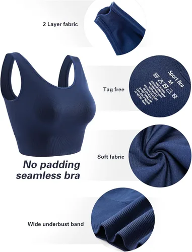 Vista 7 de Brasier deportivo de soporte ligero para mujer, sin costuras, línea larga, cómodo, bralette deportivo de yoga, tops de corte corto