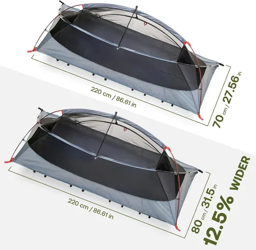 Vista 8 de Night Cat Combo de tienda de cuna para 1 persona: tienda fuera del suelo para acampar con vestíbulo impermeable