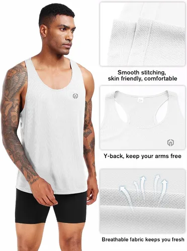 Vista 32 de NELEUS Camiseta sin mangas para hombre para entrenamiento, correr, gimnasio, atlética
