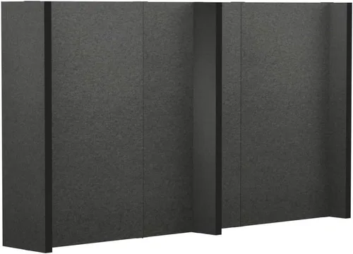 Vista 22 de EverPanel - Kit de pared modular de 7 x 7 pies, color azul oscuro SoundSorb con ribete negro, divisor de habitación, paneles de pared entrelazados