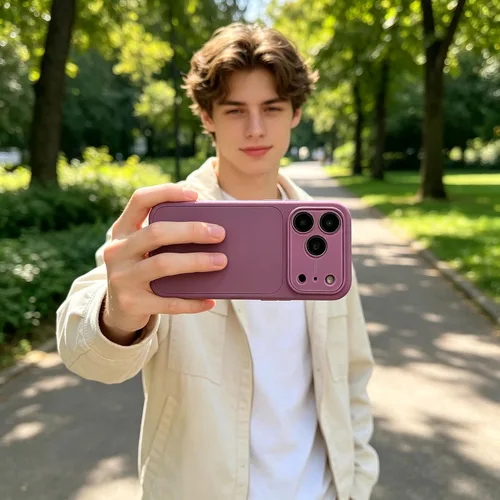 Vista 7 de Funda de silicona líquida para iPhone 17 Pro Max equipada con película protectora de lente, anticolisión suave al tacto y resistente a las manchas