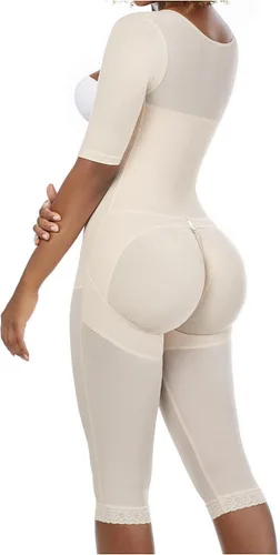 Vista 2 de MariaE - Ropa de compresión poscirugía Fajas Colombianas Levanta Cola, Beige