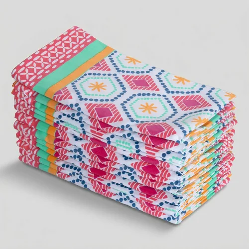Vista 73 de Fingercraft - Juego de 12 servilletas de tela de mezcla de algodón y lino, con estampado, perfecta para fiestas, cenas, bodas, cócteles y Navidad