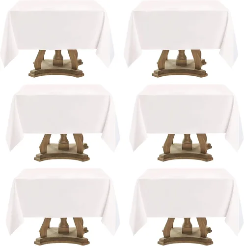 Vista 52 de Mantel Cuadrado 52 x 52 Pulgadas Manteles Negros Resistente a Manchas y Arrugas Lavable de Poliéster para Fiestas, Buffets y Bodas Mantel