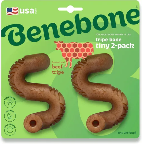 Vista 32 de Benebone Bone - Juguete masticable duradero para perros para masticadores agresivos, tocino real, fabricado en Estados Unidos, pequeño