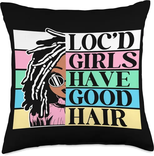 Vista 5 de Locs Afro Dreadlocks Love Beauty Hair Loc'd Good Hair - Almohada negra de niña africana americana, 16 x 16 pulgadas, multicolor