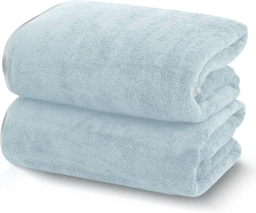 Vista 26 de TENSTARS Toallas de baño de seda con dobladillo para liquidación de baño - 27 x 55 pulgadas - Ligeras, delgadas, de secado rápido - Toalla