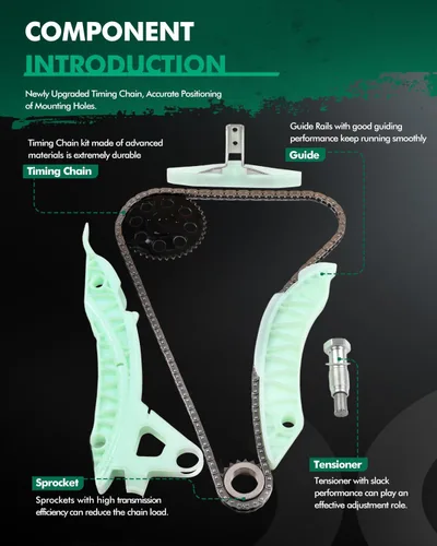 Vista 3 de SCITOO Juego de cadenas de distribución del motor para Mini Cooper 1.6L l4 DOHC 16 válvulas, código de motor N14B16A 2007-2012, herramientas
