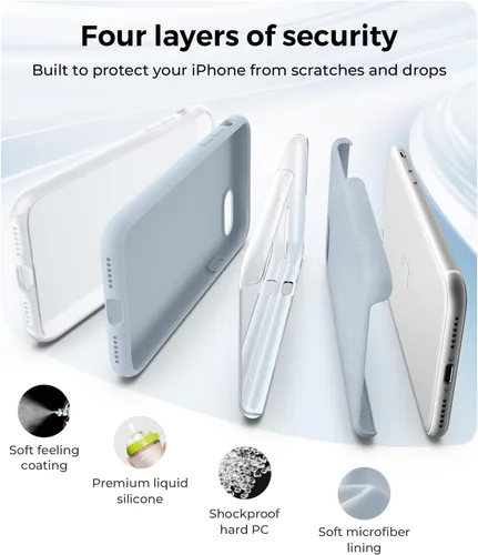 Vista 7 de AOTESIER Funda para iPhone SE 2022 (3ª generación)/iPhone SE 2020 (2ª generación)/iPhone 7/iPhone 8, carcasa de cuerpo completo de silicona de grado