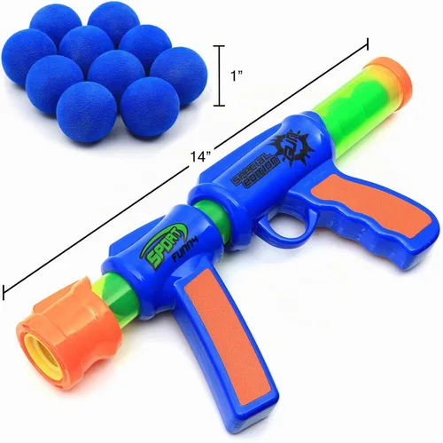 Vista 5 de Kiddie Play Pistola de espuma de juguete y pistolas atómicas para niños con bolas de espuma (paquete de 2 pistolas)
