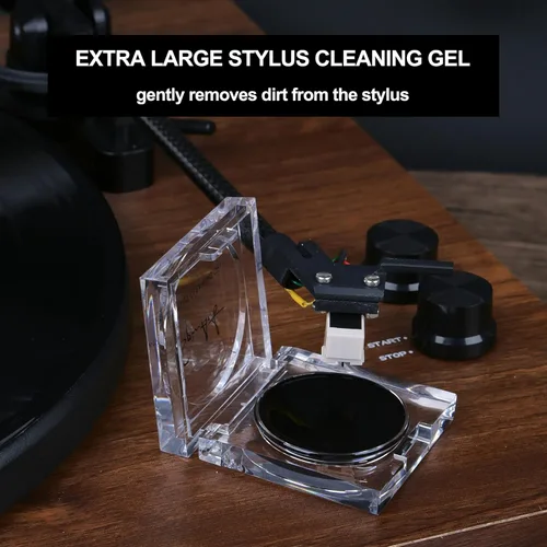 Vista 4 de SpinArt Kit de limpieza de discos de vinilo 8 en 1, incluye cepillos de terciopelo suave y microfibra, solución de limpieza LP, gel de lápiz