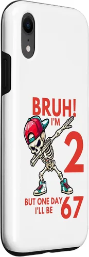 Vista 3 de Bruh I'm 2 But One-Day I'll Be 67 Retro 2nd Birthday Kids Case for iPhone XR