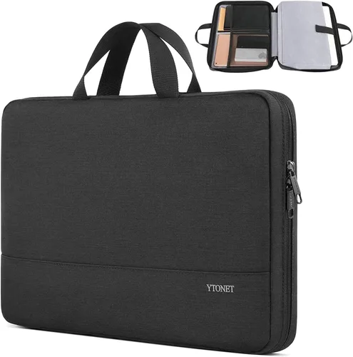 Vista 26 de Ytonet Funda profesional para transportar laptop de 13 a 13.3 pulgadas, delgada, con asas, resistente al agua, compatible con laptops MacBook Air