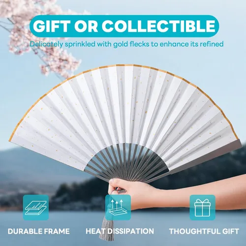 Vista 4 de TISUR Ventilador de mano plegable de titanio, ventilador de mano chino de Kung Fu Tai Chi, festival plegable, equipo Edc y artilugios para hombres