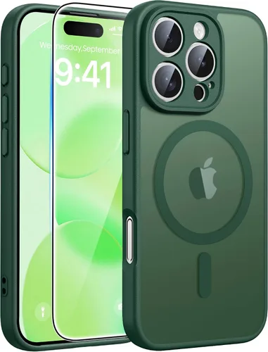 Vista 62 de FNTCASE - Funda para iPhone 16 Pro: magnética, mate, translúcida, de grado militar, protectora contra caídas, resistente, fina, duradera y a prueba