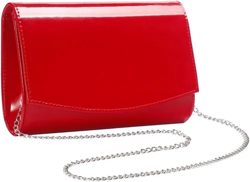 Vista 6 de WALLYN'S Carteras de charol para mujer, bolsos de mano de moda, bolso de noche, color sólido