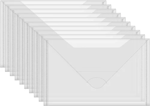 Vista 10 de Paquete de 10 bolsillos de almacenamiento de plástico transparente resistentes y 10 hojas magnéticas de goma suave para troqueles de corte, 20