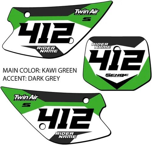 Vista 2 de 2001-2013 KX 85 SG63 Custom MX matrículas Senge Graphics Kit compatible con Kawasaki