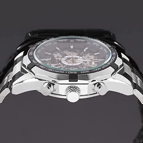 Vista 4 de FORSINING Reloj de pulsera automático impermeable para hombre con pulsera de acero inoxidable