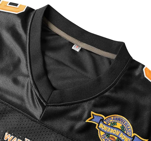 Vista 4 de MESOSPERO Bobby Boucher - Camiseta de fútbol 9 The Waterboy Adam Sandler Mud Dogs Bourbon Bowl Movie Jersey blanco, negro, azul, naranja, S-3XL