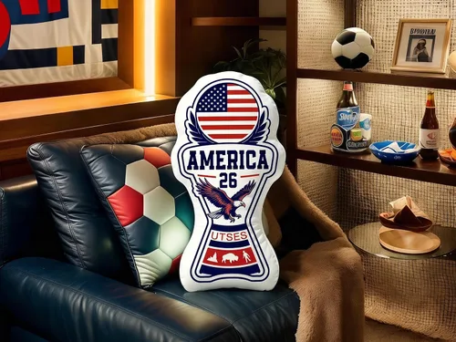 Vista 6 de Almohada personalizada de la bandera nacional del trofeo de fútbol 2026
