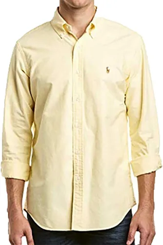 Vista 33 de POLO RALPH LAUREN Men's Classic Fit Plaid Oxford Shirt Blanco básico