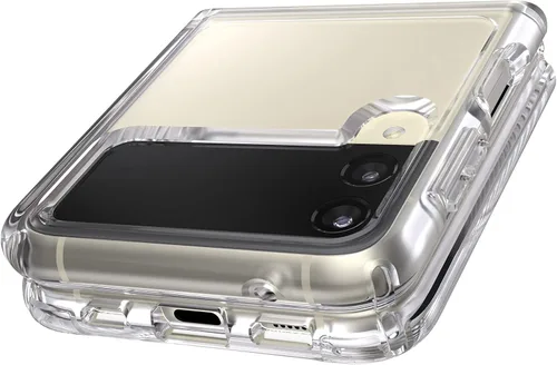 Vista 4 de Speck Productos Funda Presidio Perfect Clear Fold para Samsung Galaxy Z Flip3 5G, transparente/transparente