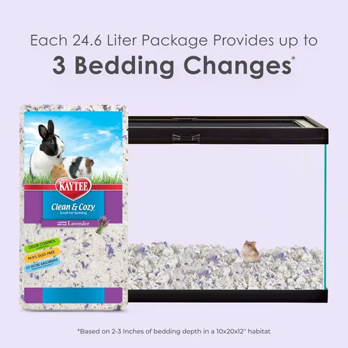 Vista 2 de Kaytee Lecho de papel Clean & Cozy con lavanda, hecho para animales pequeños, 24,6 litros