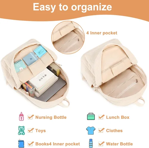 Vista 6 de BTOOP Mochilas escolares para adolescentes y niñas, mochila ligera para niños, juego de bolsas escolares con lonchera y estuche para lápices