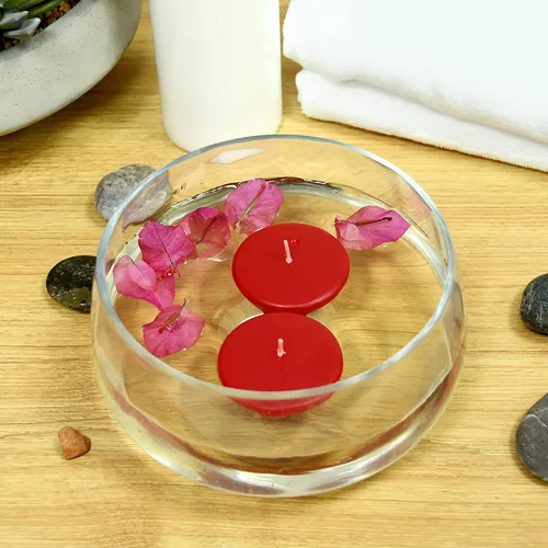 Vista 3 de Zest Candle Velas flotantes de 24 piezas, 2.25 pulgadas, color rojo