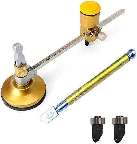 Vista 7 de Cortador de vidrio circular resistente con ventosa 40 # Dorado