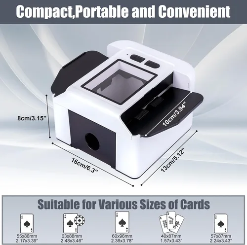 Vista 2 de Automatic Card Shuffler, Rechargeable Portable Shuffler Machine