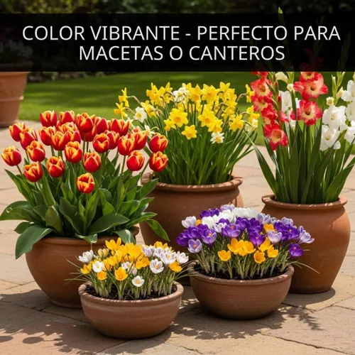 Vista 4 de Jardín completo de flores de primavera 50 bombillas frescas Florece durante toda la primavera y el verano Bombilla de flores fácil