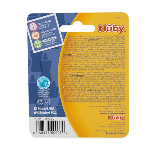 Vista 4 de Nuby Paquete de 4 pezones estándar de flujo rápido para cuello