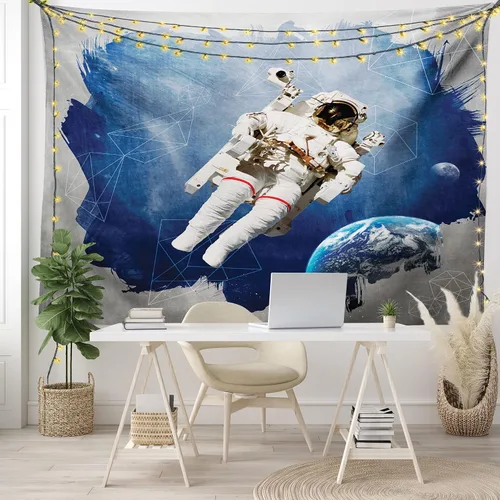 Vista 40 de Ambesonne Tapiz hippie, abrazo de hongos de ensueño y árbol de la vida místico y mandal verde, decoración de tela para colgar en la pared