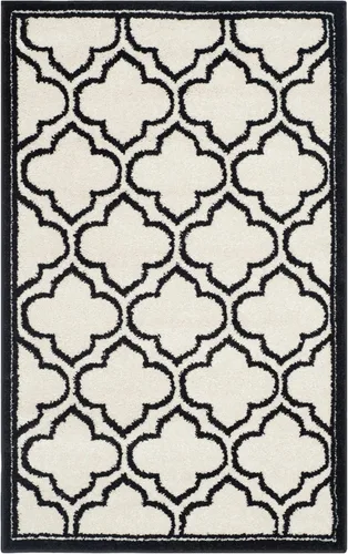 Vista 17 de Safavieh Amherst Collection Tapete AMT412A para interiores/exteriores de color marfil y verde claro, Polipropileno