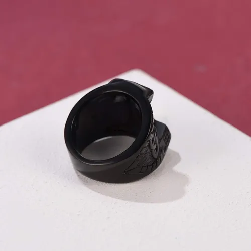 Vista 9 de FaithHeart Norse Viking Jewelry - Anillo de acero inoxidable de guerrero para hombre con diseño vikingo de cabeza de lobomartillo de Thor