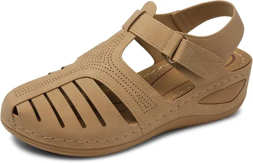Vista 9 de SHIBEVER Sandalias de cuña para mujer Verano: zapatos elegantes con 16 Azul