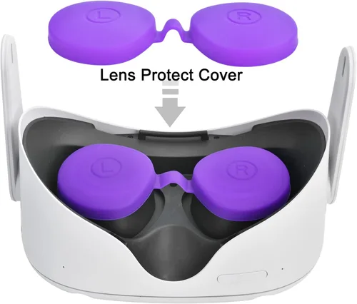 Vista 5 de VR AccessoriesSilicone face CoverShell CoverTouch Controller Grip CoverSilicone Handle Strap ComboProtective Lens Cover Compatible with Oculus Quest