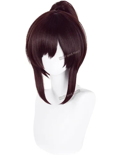 Vista 16 de Peluca corta y recta de anime para cosplay de anime de 14 pulgadas, peluca