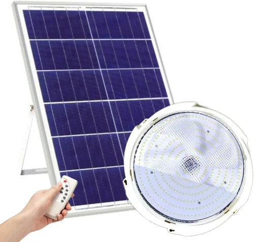 Vista 10 de Luz solar para cobertizo, luces colgantes solares para interiores y exteriores con control remoto, lámpara LED impermeable de techo para kiosco