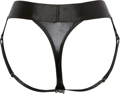 Vista 4 de Coquette Tanga de arnés negro para mujer
