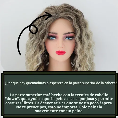 Vista 4 de Fencca - Pelucas sintéticas largas y rizadas para mujer, de aspecto natural Rubio ceniza
