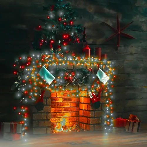 Vista 6 de TW SHINE - Luces de Navidad operadas con batería, paquete de 2, total 100 LED, 32 pies, luces de cadena operadas con batería con 8 modos, luces