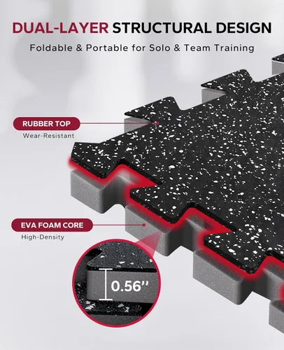 Vista 2 de HAPBEAR 12 alfombrillas de 0.56 pulgadas de grosor para equipos de ejercicio de 48 pies cuadrados, tapetes entrelazados de espuma EVA con parte