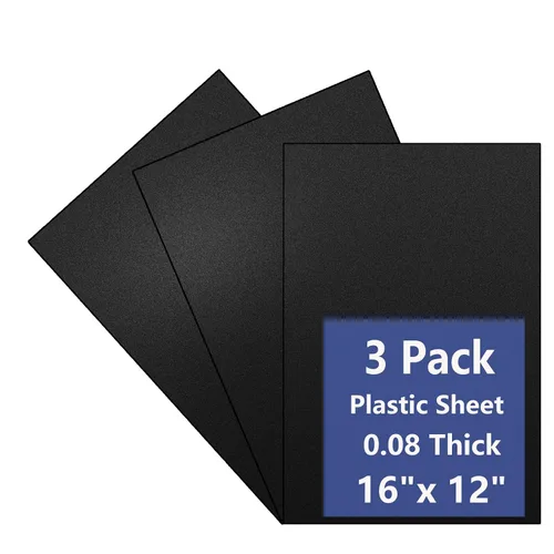 Vista 7 de Paquete de 6 hojas de plástico negro de 8 x 12 x 0.04 pulgadas, hojas de plástico flexibles de alta resistencia, panel de plástico negro