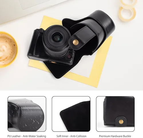 Vista 5 de MUZIRI KINOKOO Funda para cámara Canon EOS R50 V, cubierta protectora de cuero PU para cámara digital EOS R50 V/R50V con lente RF-S14-1.181 in